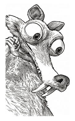 243x389 Wsj Hedcut Of Scrat From - Ice Age Sketch