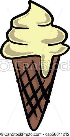 242x470 Ice Cream Cone Vector Illustration Sketch Hand Drawn With Black - Ice Cream Cone Sketch