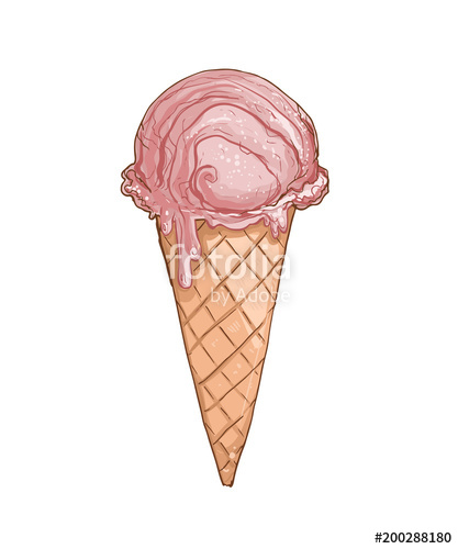 417x500 Hand Drawn Ice Cream Sketches Isolated On White Background - Ice Cream Scoop Sketch