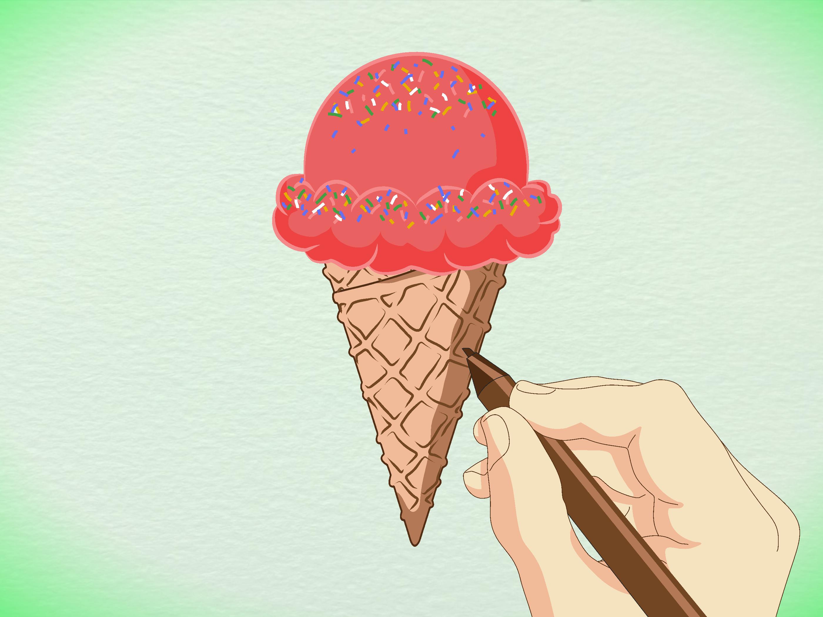 2800x2100 How To Draw A Detailed Ice Cream Cone (With Pictures) - Ice Cream Scoop Sketch