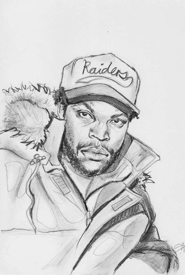 733x1091 Ice Cube Sketch By My1995 - Ice Cube Sketch