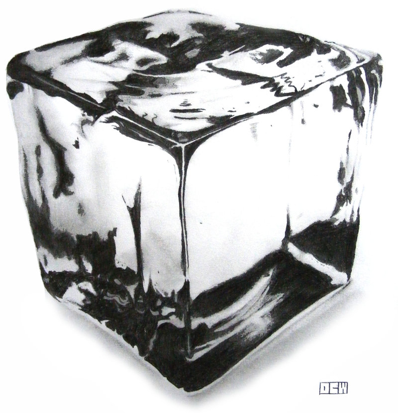 800x831 Shadingof A Ice Cube - Ice Cube Sketch