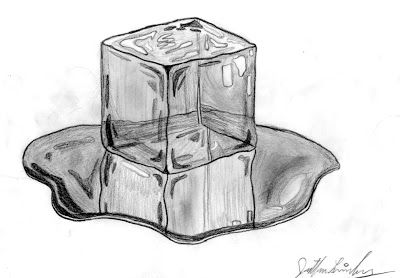 400x278 Something In A Melting Ice Cube Drawing - Ice Cube Sketch