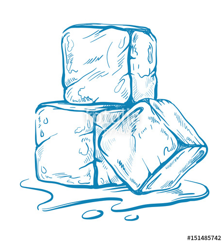 462x500 Vector Sketch Of Ice Cubes Stock Image And Royalty Free Vector - Ice Cube Sketch
