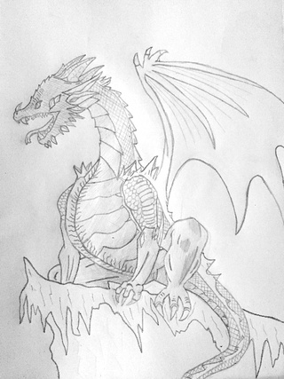 320x427 I Drew A Ice Dragon.@nyancochan,thx For The Suggestion Hope U Like - Ice Dragon Sketch