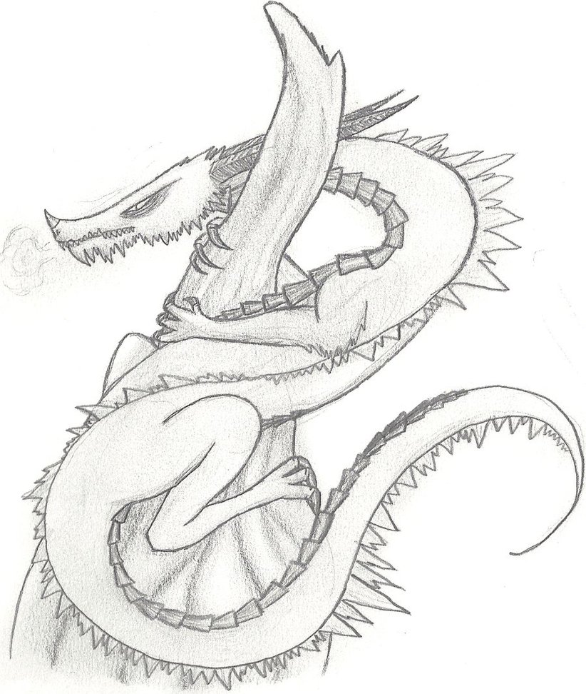 822x972 Ice Dragon Pencil Drawing By Xraggsokkenx - Ice Dragon Sketch