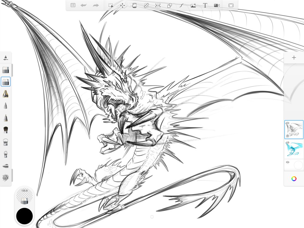 1033x774 Ice Dragon Sketch By Dudidraak - Ice Dragon Sketch