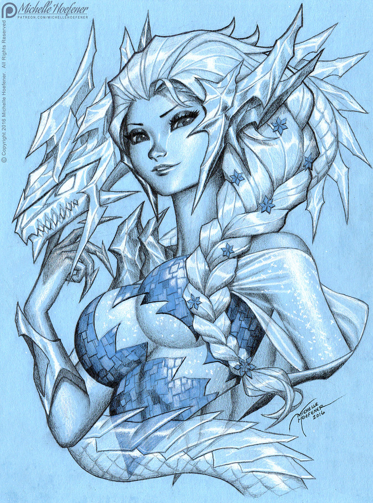 770x1038 Elsa Ice Dragon By Michellehoefener - Ice Dragon Sketch