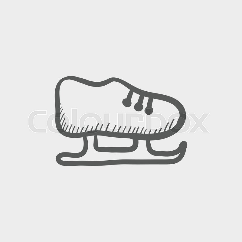 800x800 Ice Skate Bar Sketch Icon For Web And Mobile. Hand Drawn Vector - Ice Skating Sketch