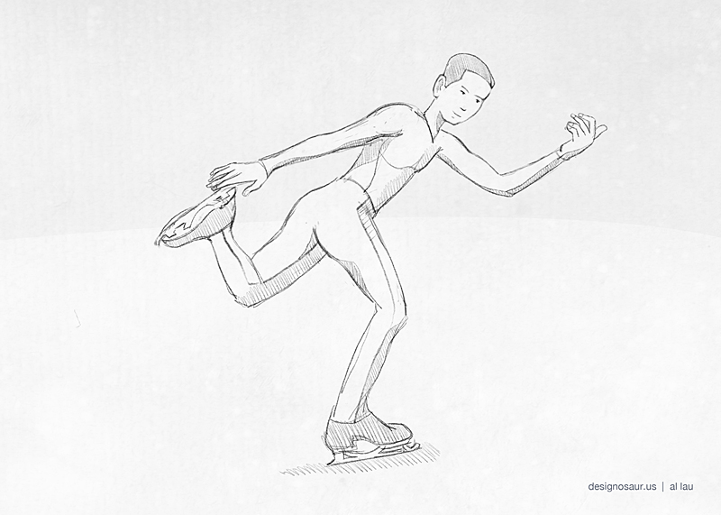 800x571 Sketch Figure Skating (Male) Blog.designosaur.us - Ice Skating Sketch