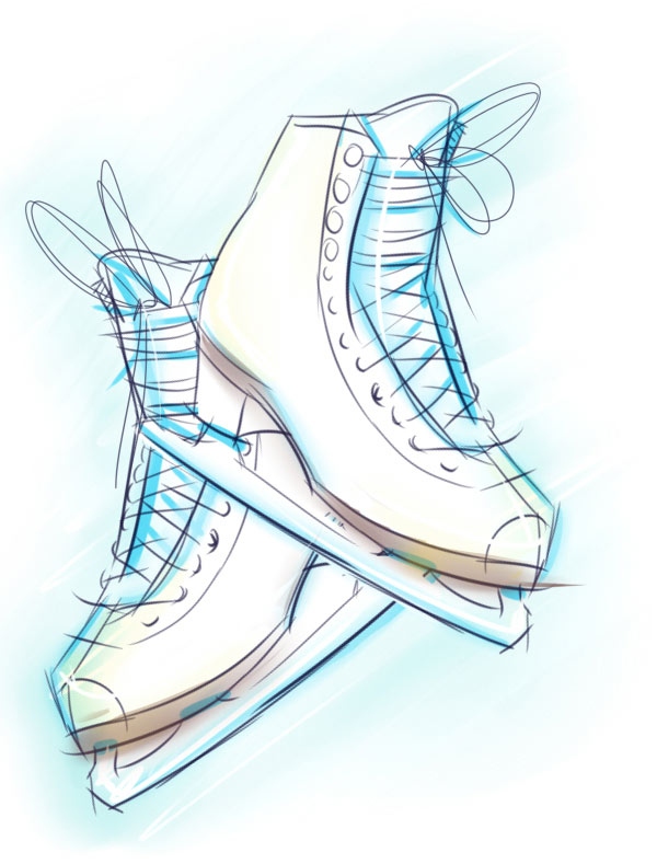 600x789 How To Create Ice Skates In A Softly Drawn Vector Style In Illustrator - Ice Skating Sketch