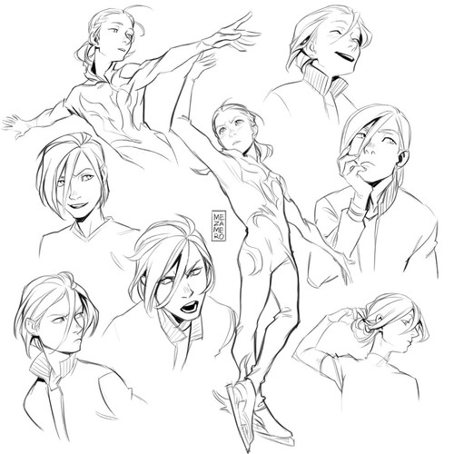 500x500 Image About Text In Ice Skating Poses By Juri Sinister - Ice Sketch