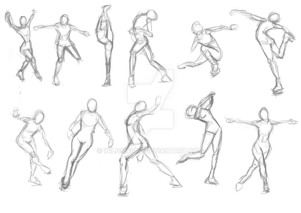 1024x724 Poses Ice Skating By Wildsword Art Drawings, Ice - Ice Sketch