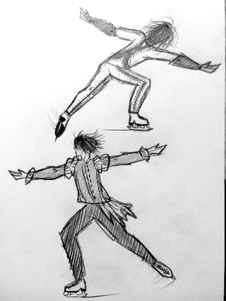 320x427 I Sketched Two More Ice Skating Poses... I Really Like The Bottom - Ice Sketch
