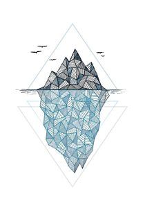 210x300 Geometric Drawing - Iceberg Sketch