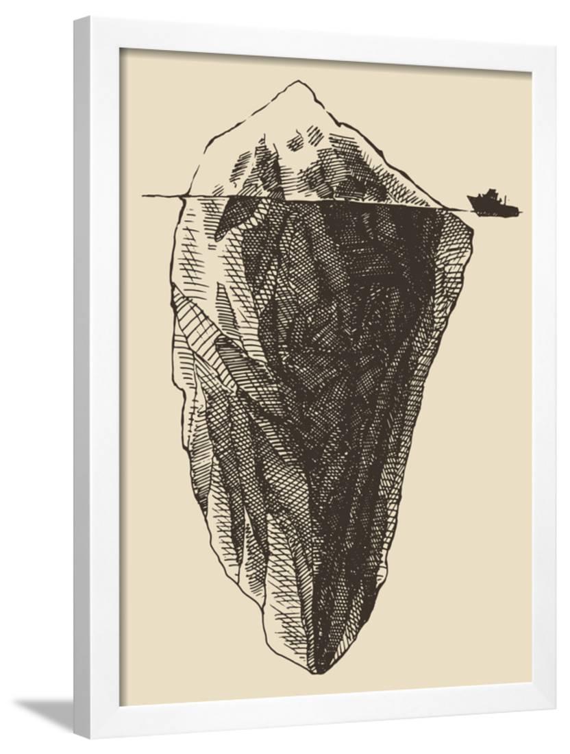 832x1100 Iceberg With Icebreaker Vintage Engraved Illustration, Hand Drawn - Iceberg Sketch