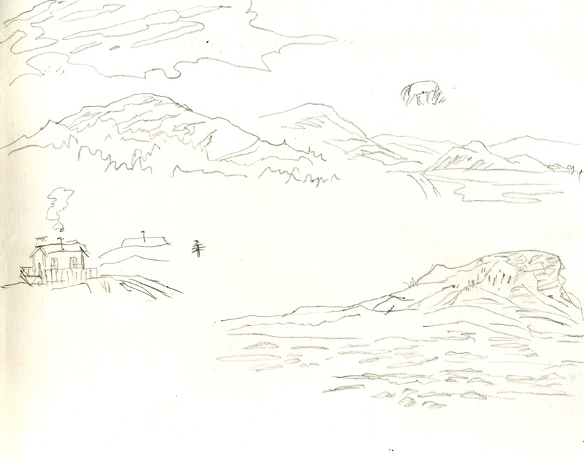 835x654 Iceland Sketches The Illustration Of Caroline Parkinson - Iceland Sketch