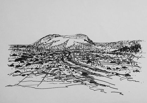 480x338 Icelandic Landscape 001 [Original] - Iceland Sketch