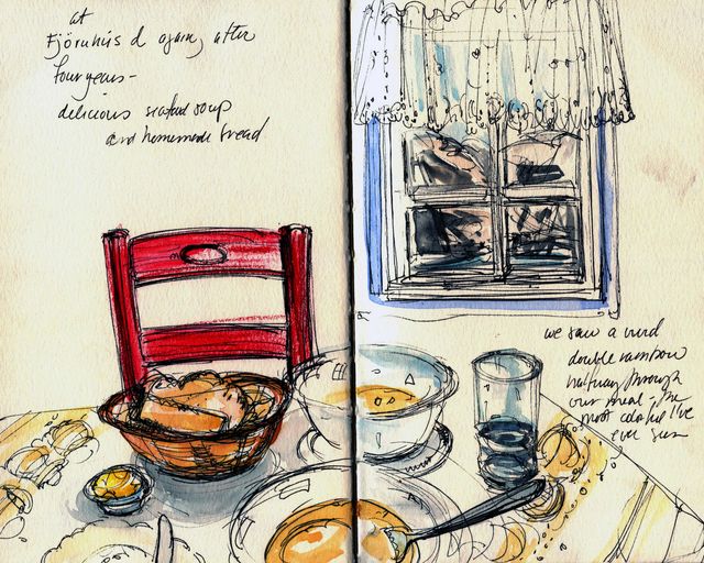 640x512 Travel Sketches Iceland Sketch Fjoruhusid - Iceland Sketch