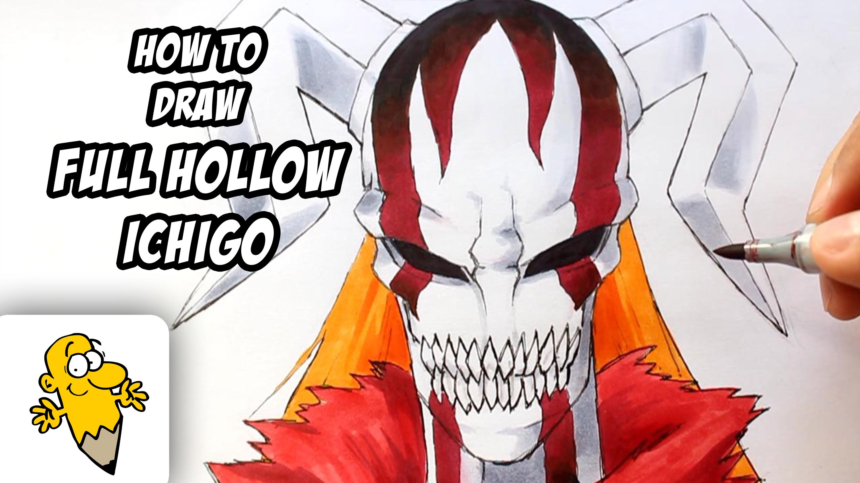3000x1688 How To Draw Full Hollow Ichigo [Bleach] Drawing Tutorial - Ichigo Hollow Sketch