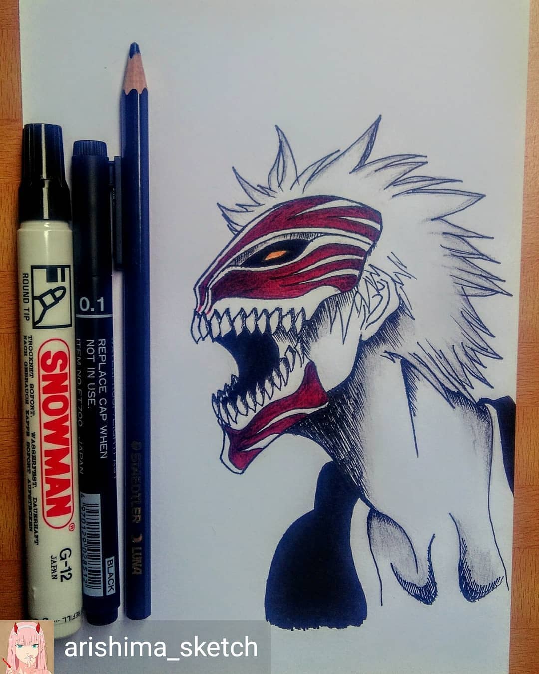 1080x1350 Bleach Ichigo Hollow Sketch On Instagram - Ichigo Hollow Sketch