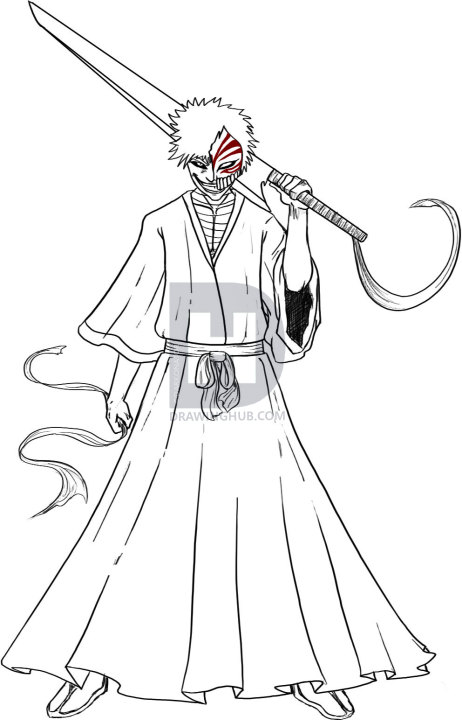 462x720 How To Draw Ichigo, Step By Step, Drawing Guide, By Darkonator - Ichigo Sketch