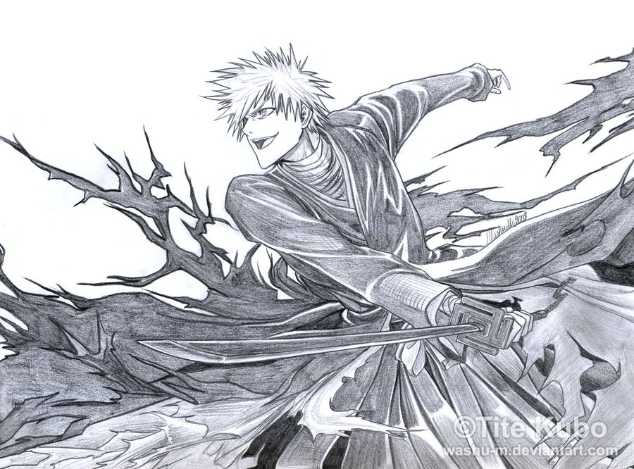 900x666 Kurosaki Ichigo - Ichigo Sketch