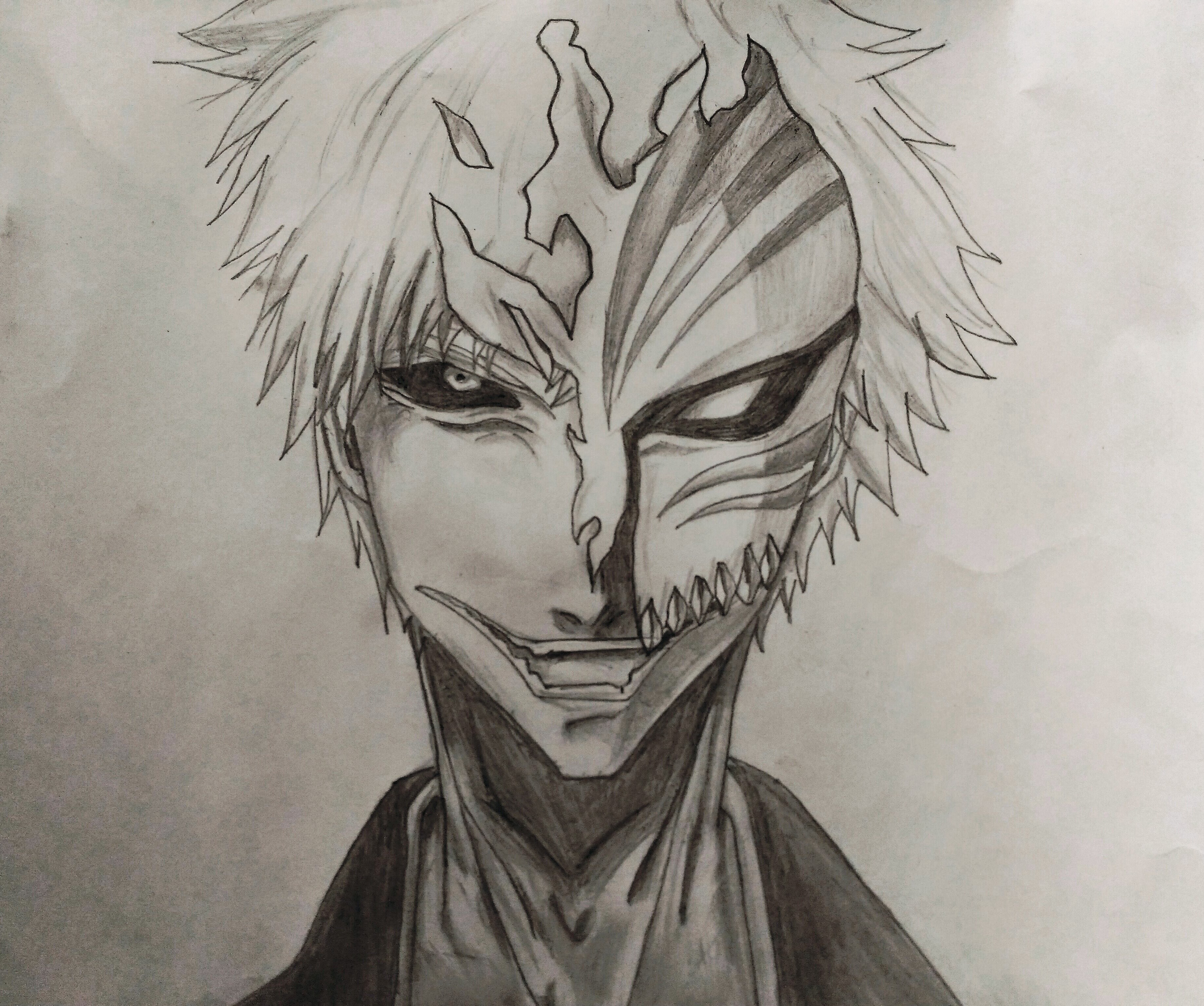 3677x3072 Kurosaki Ichigohollow Sketch Steemit - Ichigo Sketch