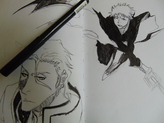 320x240 Aizen Sousuke And Ichigo Sketch - Ichigo Sketch