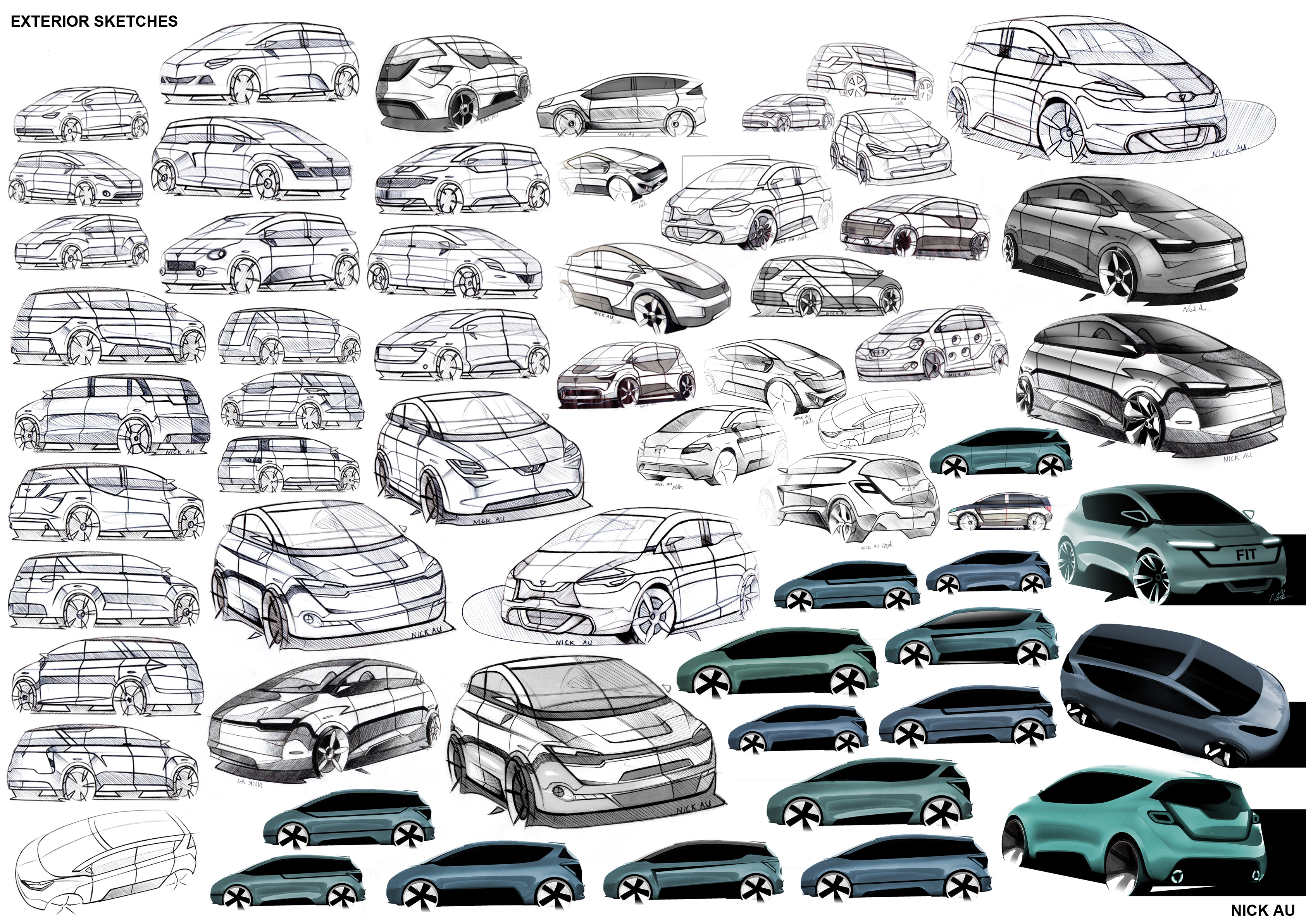 3370x2384 Lots Of Exterior Ideation Sketches! Nickaudesign - Ideation Sketches