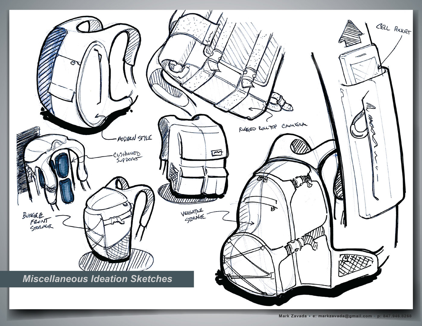1400x1082 Outdoor Pack Ideation Sketches By Mark Zavada - Ideation Sketches