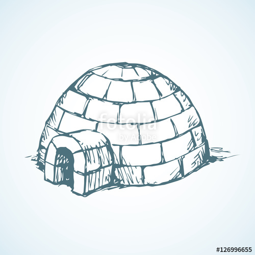 500x500 Igloo. Vector Drawing Stock Image And Royalty Free Vector Files - Igloo Sketch