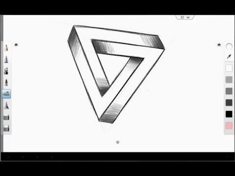 480x360 Galaxy Note 10.1 Sketching The Impossible Triangle Optical - Illusion Sketches