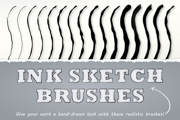 580x386 Ink Sketch Brushes (Illustrator) On Behance - Illustrator Sketch Brushes