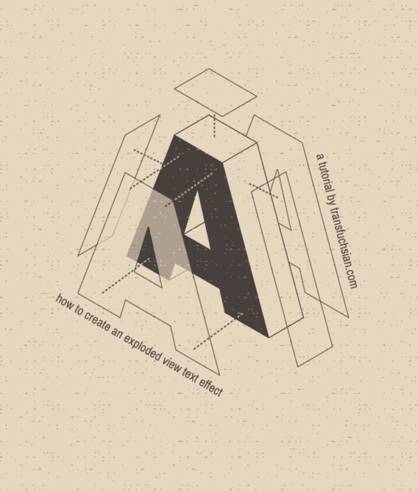 600x704 How To Create 3d Exploded View Text Effect In Illustrator Tutorial - Illustrator Sketch Effect