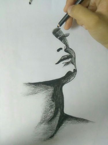 375x500 Charcoal Girl Sketch Amp Charcoal Sketch Manufacturer From Jaipur - Images Charcoal Sketch