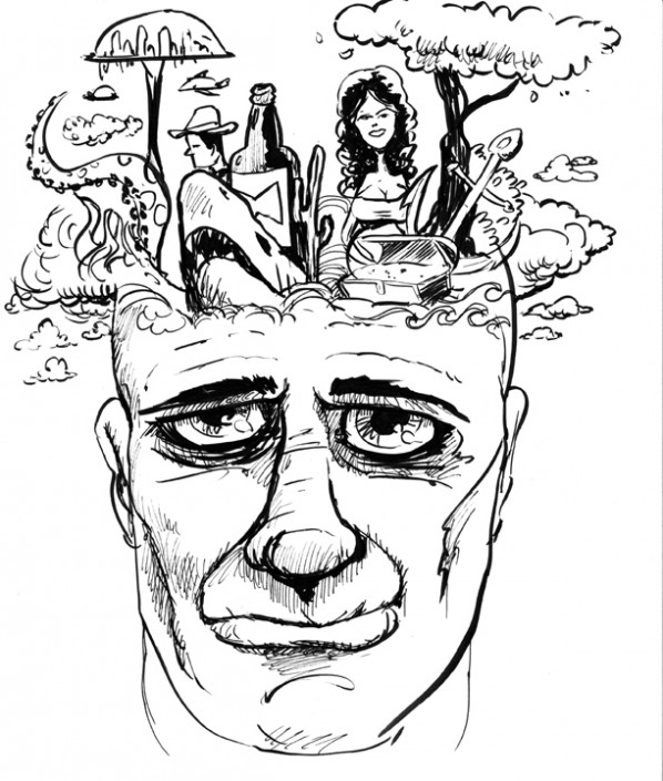 598x705 Imagination Head Sketch Cartoon - Imagination Sketch