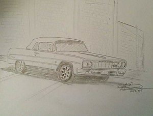 300x228 Chevrolet Impala Drawings Fine Art America - Impala Sketch