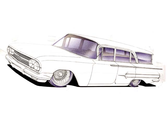 640x480 How To Draw A 1960 Chevy Impala - Impala Sketch