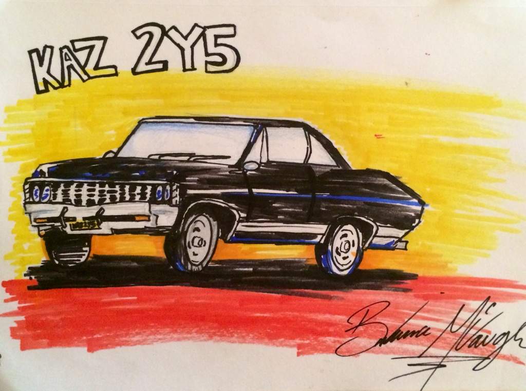 1024x762 Quick Impala Sketch Supernatural Amino - Impala Sketch