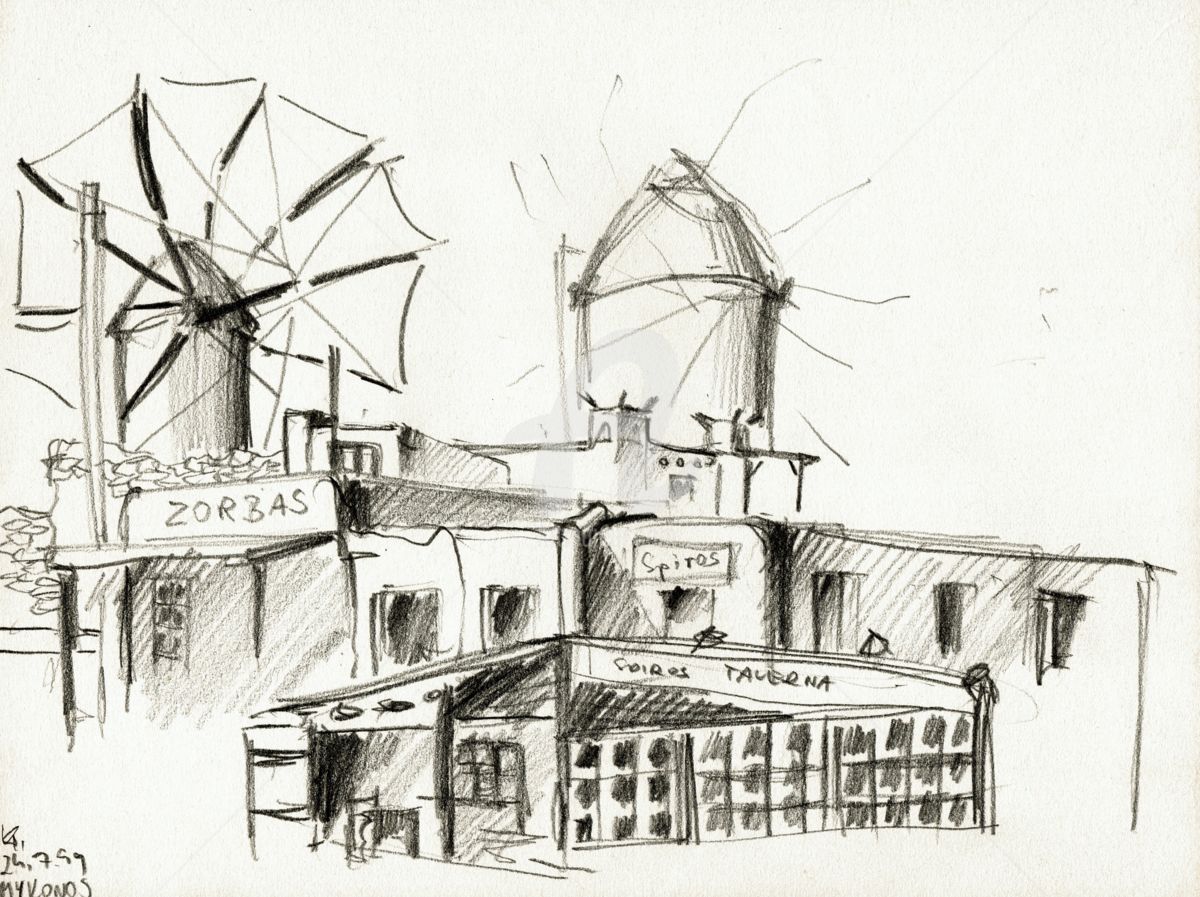 1200x897 Greek Landscape Sketches (Karina Plachetka) - Impressionism Sketch