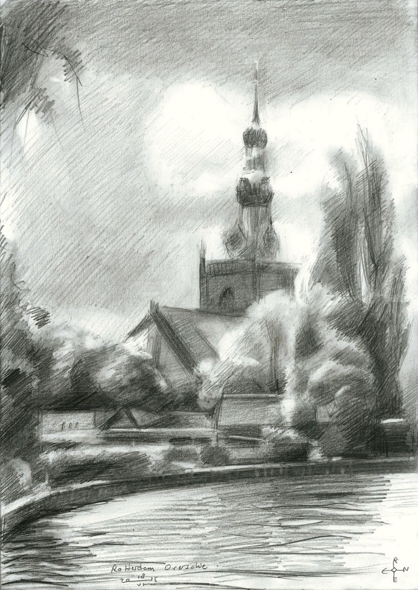 850x1199 Rotterdam Overschie - Impressionism Sketch