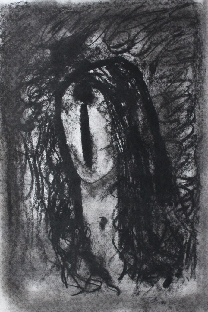 690x1032 Woman By Artist Sanjay Kumar Singh Impressionism, Drawing - Impressionism Sketch