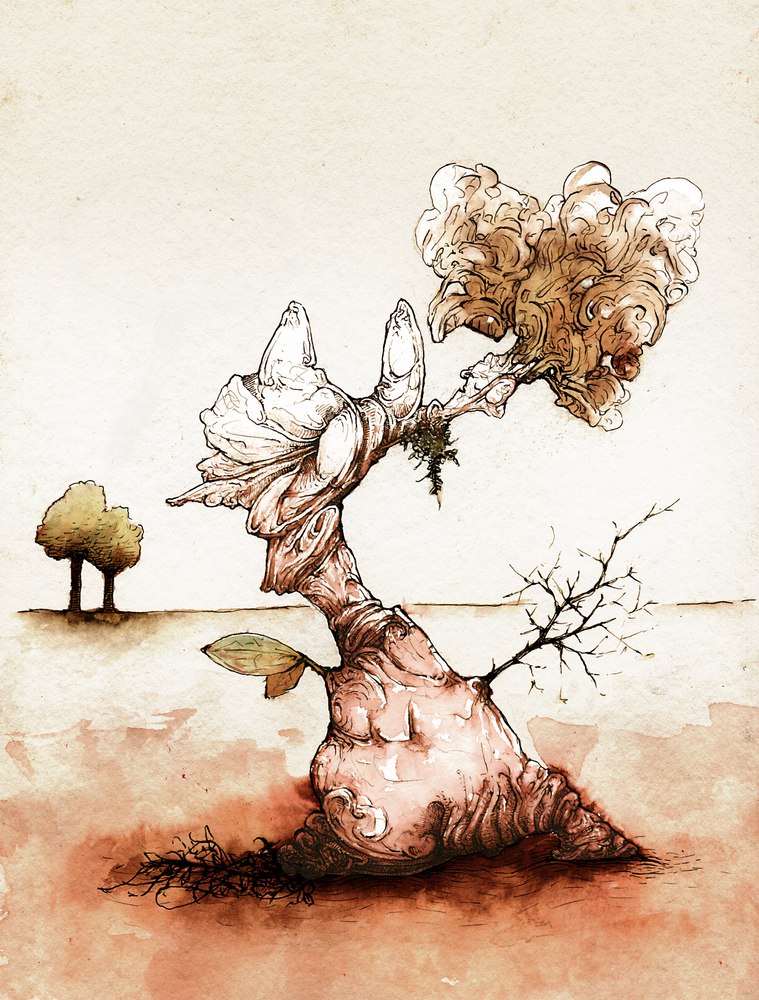 759x1000 Tree Imporvisation Cartoon - Improvisation Sketch