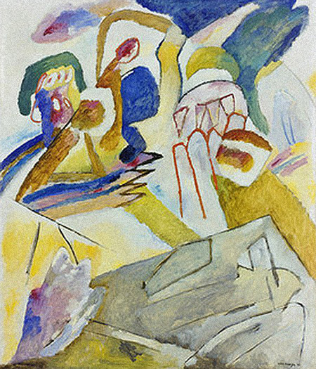 450x525 Wassily Kandinsky Improvisation 18 (With Grave Stone), 1911 - Improvisation Sketch