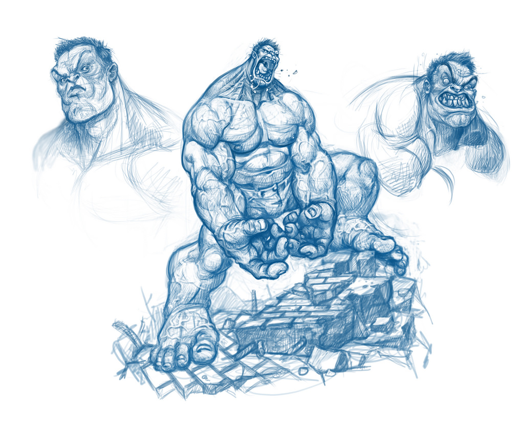 1024x841 Sketching The Incredible Hulk Fernando Muzzio - Incredible Hulk Sketch