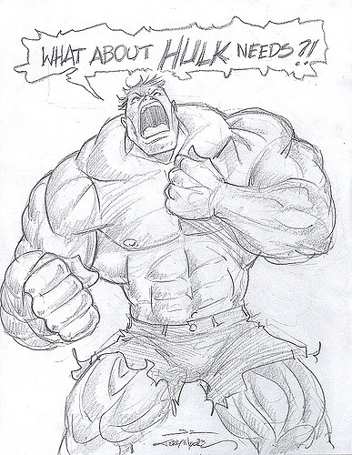 387x500 Terry Moore Incredible Hulk Sketch Terry Moore (Strangers - Incredible Hulk Sketch
