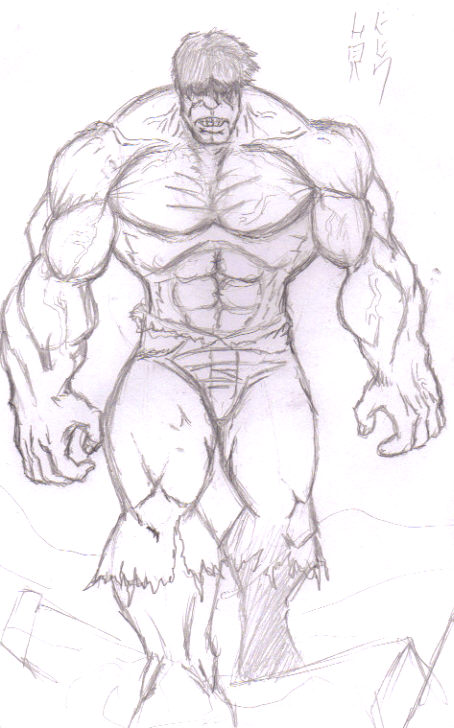 454x728 The Incredible Hulk By Texas Grizzly2007 - Incredible Hulk Sketch