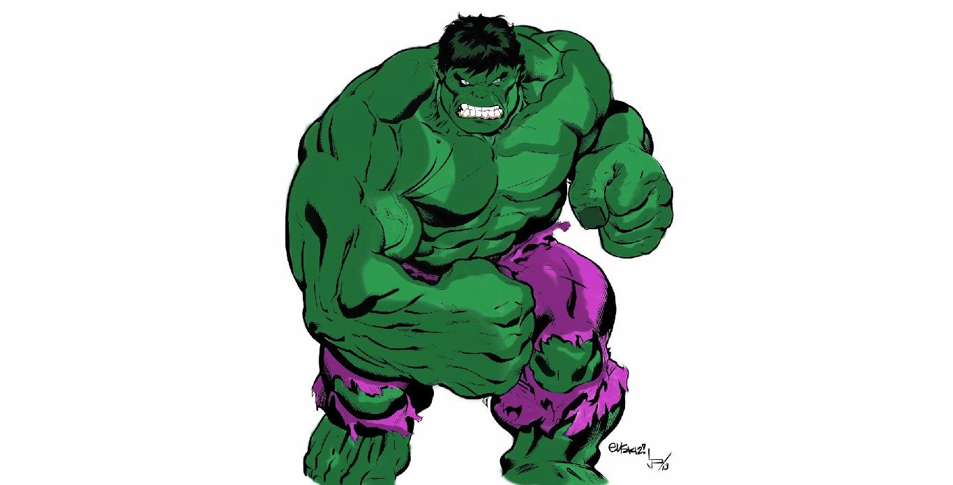1366x696 Coloured In This Incredible Hulk Sketch By Ed Mcguiness. Loved The - Incredible Hulk Sketch
