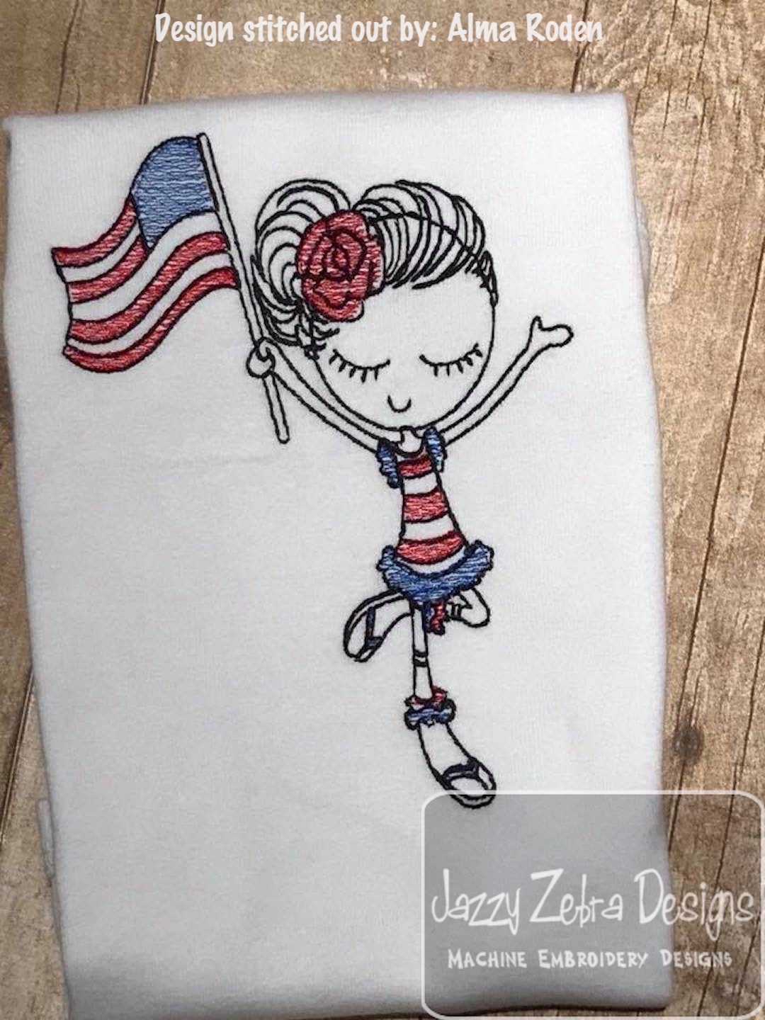1080x1440 Swirly Girl 4th Of July 2 Sketch Embroidery Design - Independence Day Sketch